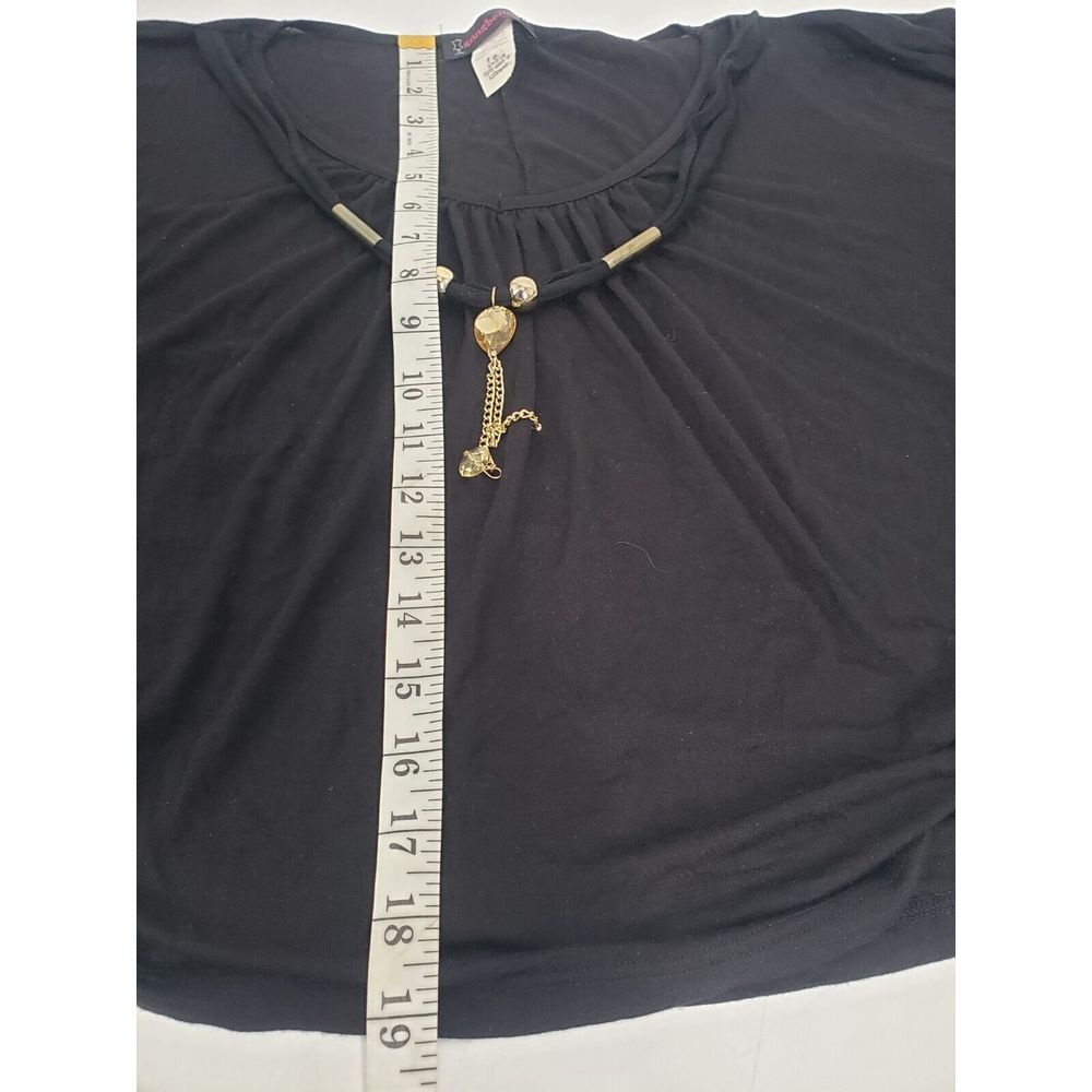 Annabelle Batwing Top Blouse w/ Decor Pendant Chain Sz Large Lightweight Stretch - Picture 8 of 9